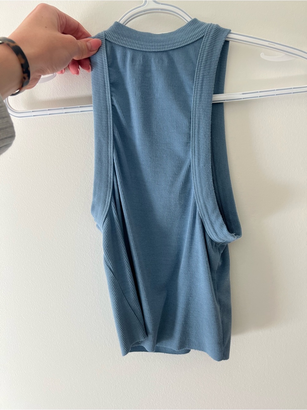 SET Active Dusty Blue Ribbed Racerback Tank - Picture 3 of 3